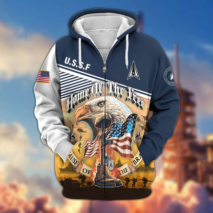 Premium US Veterans Zip Hoodie HC151001, Home Of The Free Because Of The Brave, Gifts For US Veterans, easychoo.com