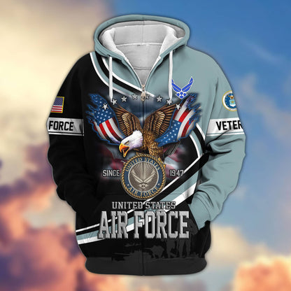 Premium US Veterans Zip Hoodie HG211012, Gifts For US Veterans, easychoo.com