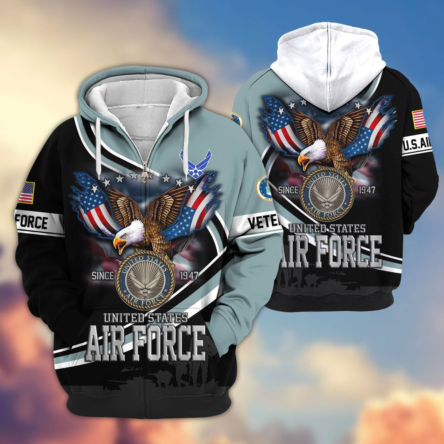 Premium US Veterans Zip Hoodie HG211012, Gifts For US Veterans, easychoo.com