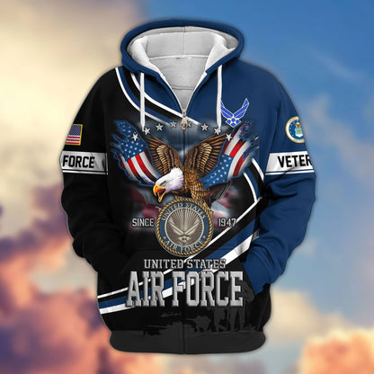 Premium US Veterans Zip Hoodie HG211012, Gifts For US Veterans, easychoo.com