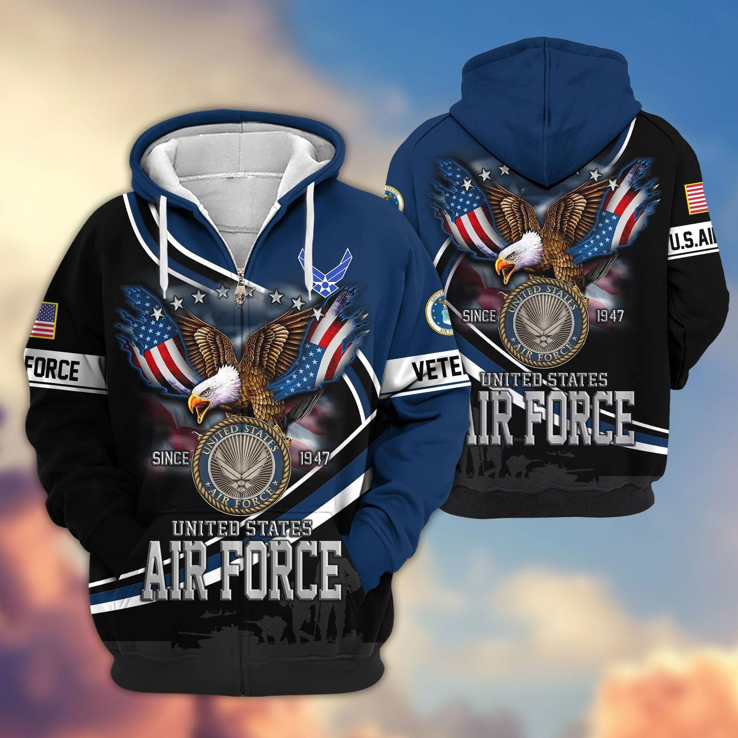 Premium US Veterans Zip Hoodie HG211012, Gifts For US Veterans, easychoo.com