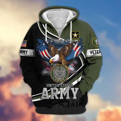 Premium US Veterans Zip Hoodie HG211012, Gifts For US Veterans, easychoo.com
