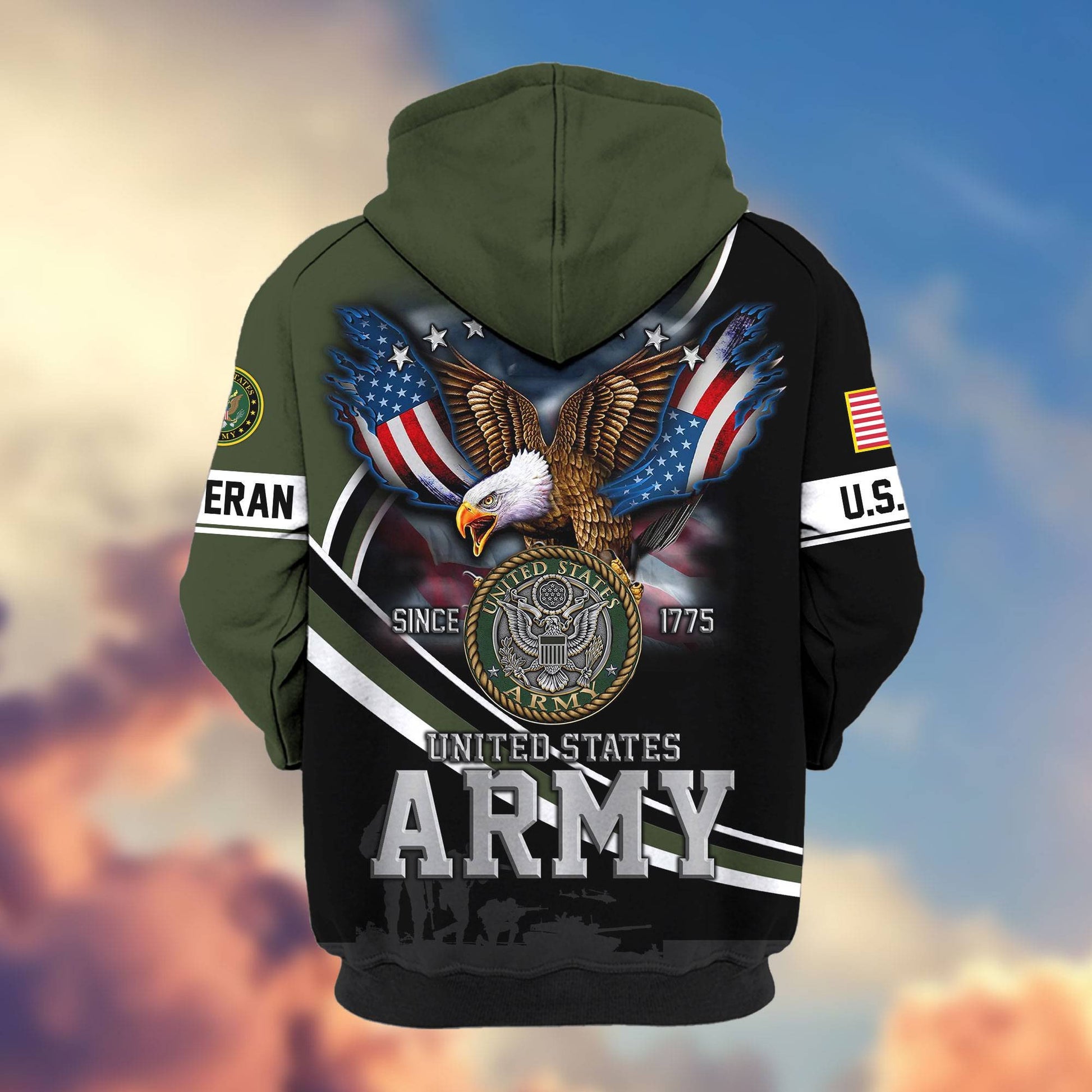 Premium US Veterans Zip Hoodie HG211012, Gifts For US Veterans, easychoo.com