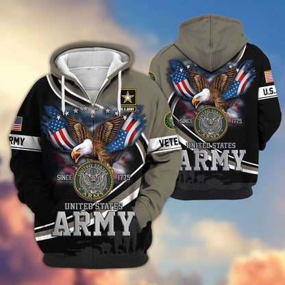 Premium US Veterans Zip Hoodie HG211012, Gifts For US Veterans, easychoo.com