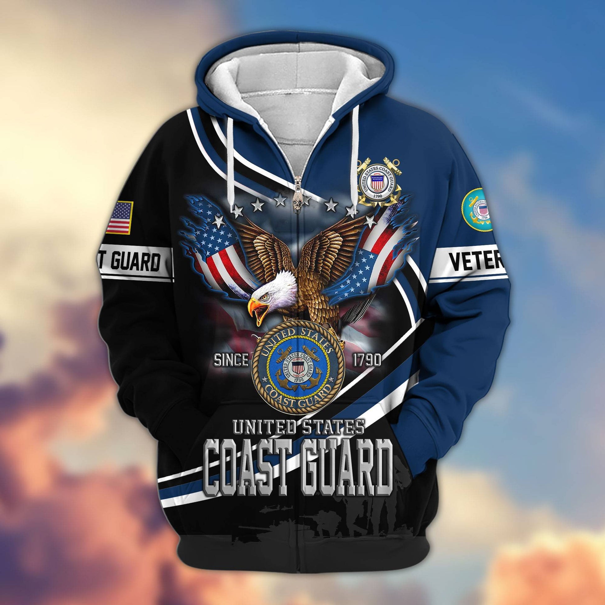 Premium US Veterans Zip Hoodie HG211012, Gifts For US Veterans, easychoo.com