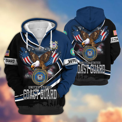 Premium US Veterans Zip Hoodie HG211012, Gifts For US Veterans, easychoo.com