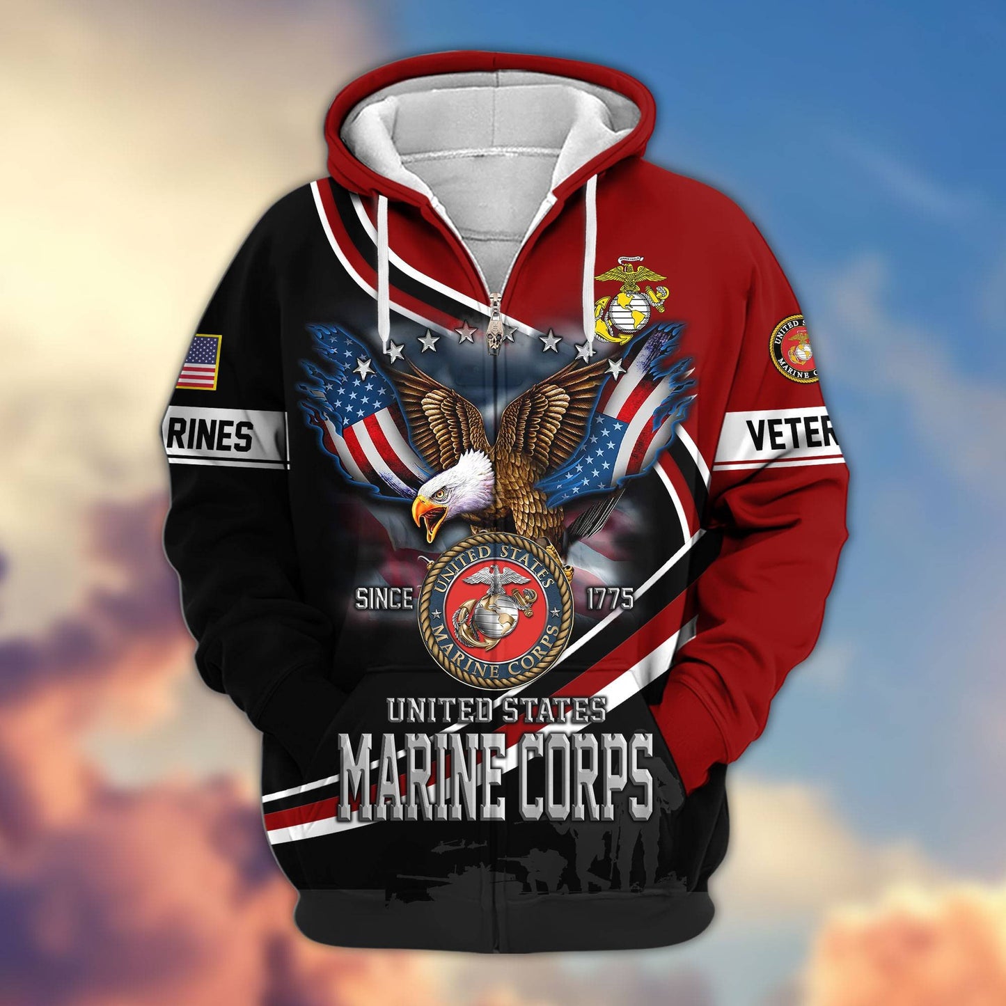 Premium US Veterans Zip Hoodie HG211012, Gifts For US Veterans, easychoo.com