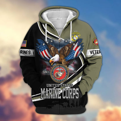Premium US Veterans Zip Hoodie HG211012, Gifts For US Veterans, easychoo.com