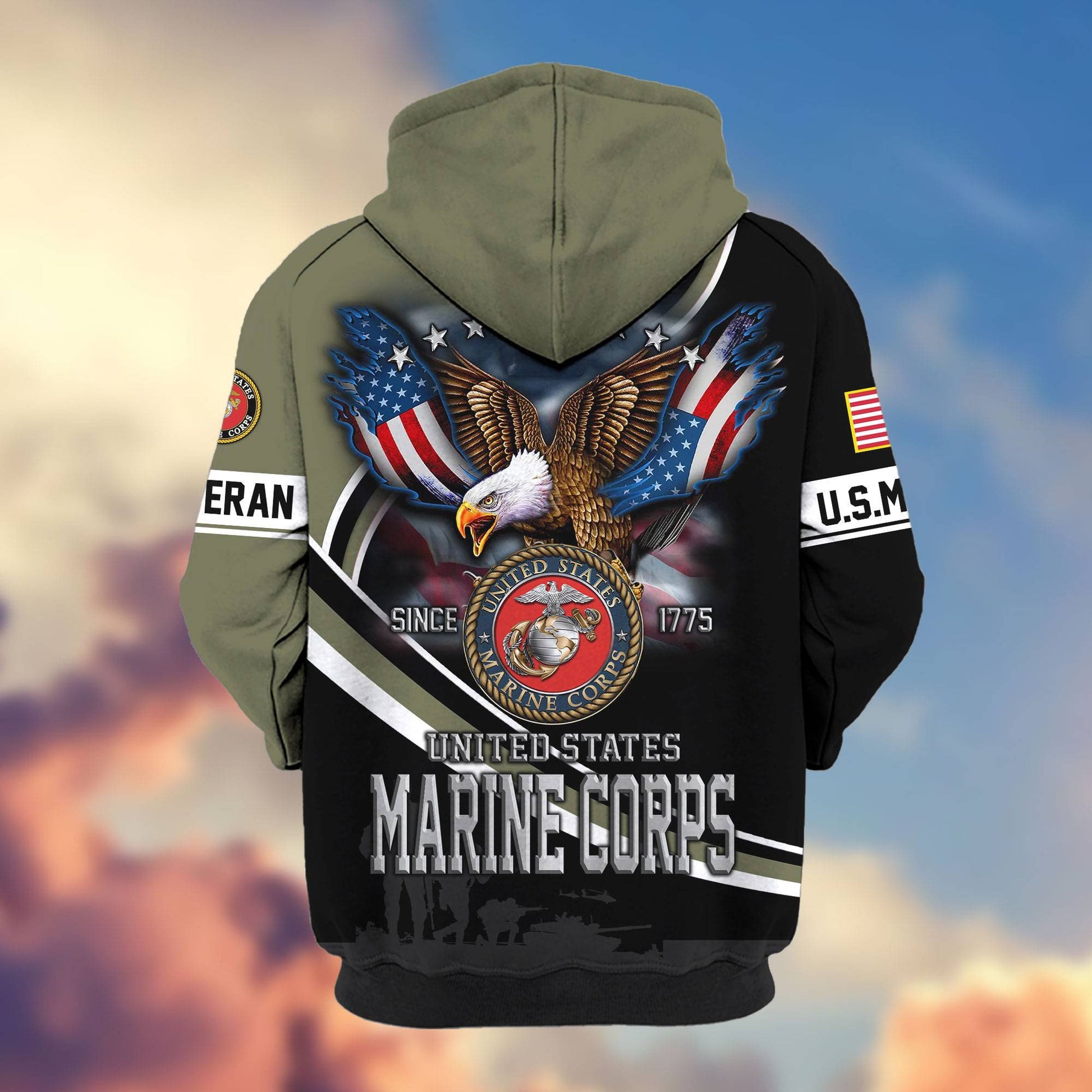 Premium US Veterans Zip Hoodie HG211012, Gifts For US Veterans, easychoo.com