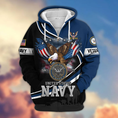 Premium US Veterans Zip Hoodie HG211012, Gifts For US Veterans, easychoo.com