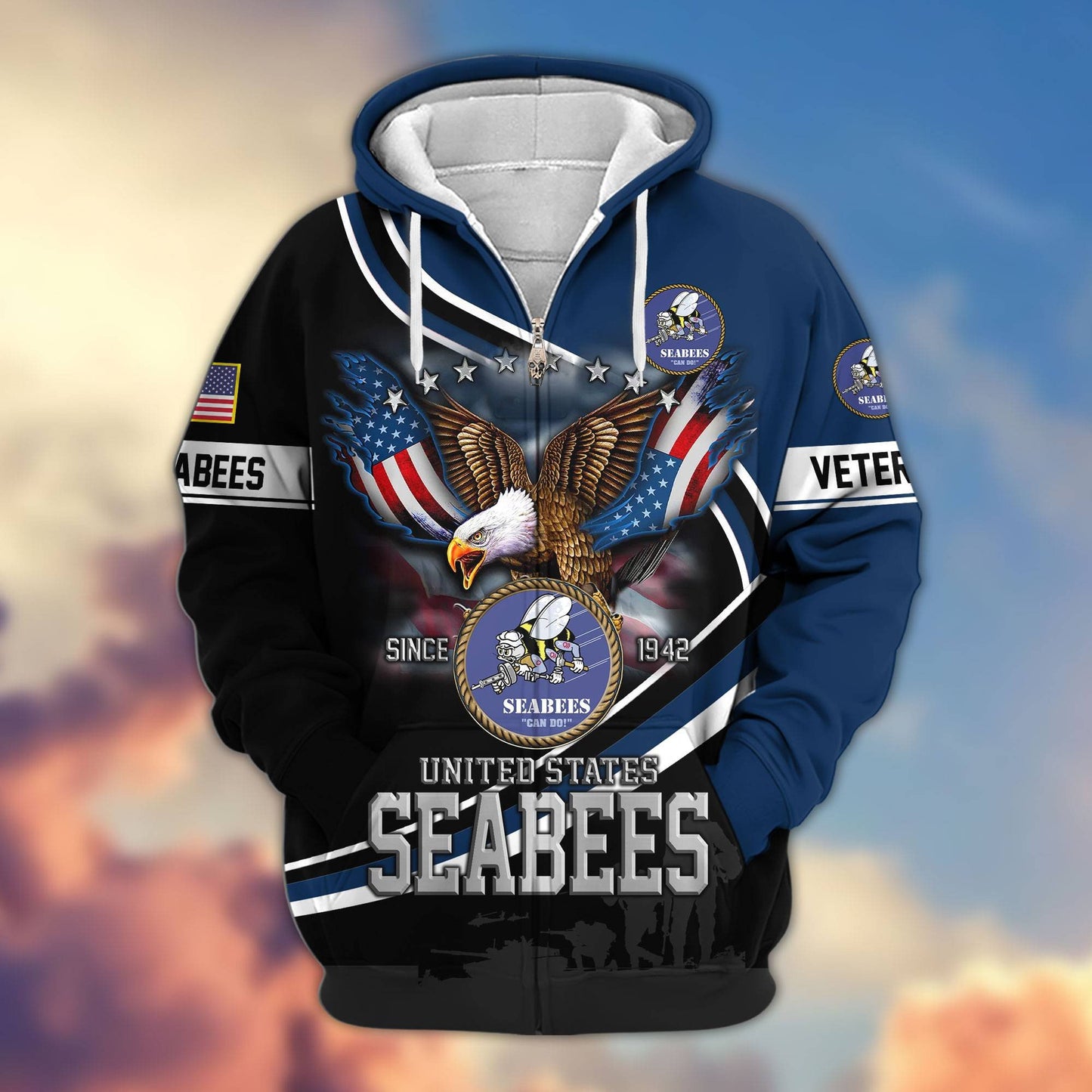 Premium US Veterans Zip Hoodie HG211012, Gifts For US Veterans, easychoo.com