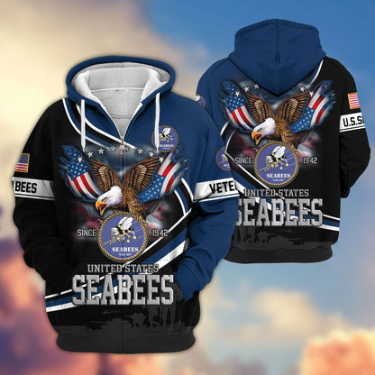 Premium US Veterans Zip Hoodie HG211012, Gifts For US Veterans, easychoo.com