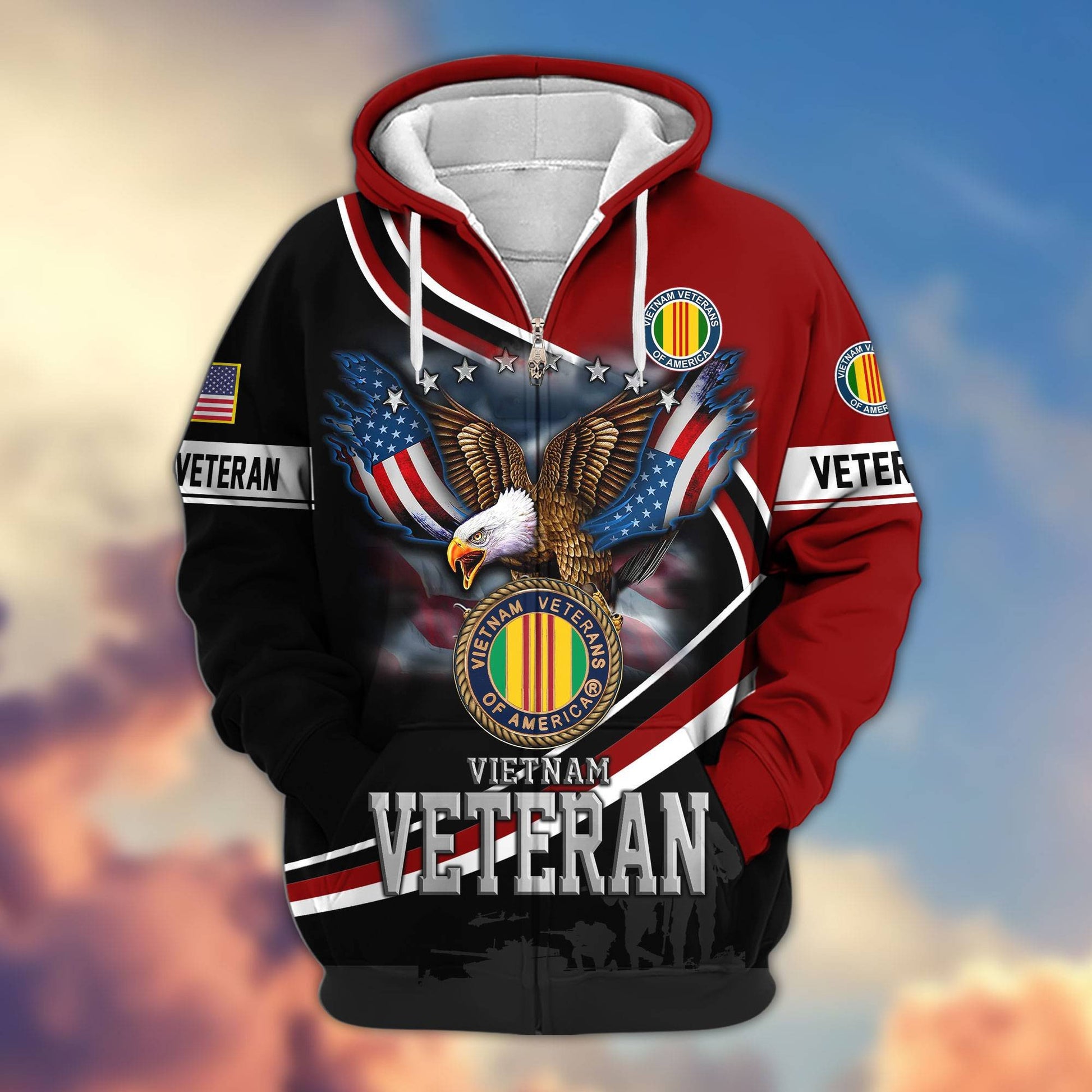 Premium US Veterans Zip Hoodie HG211012, Gifts For US Veterans, easychoo.com