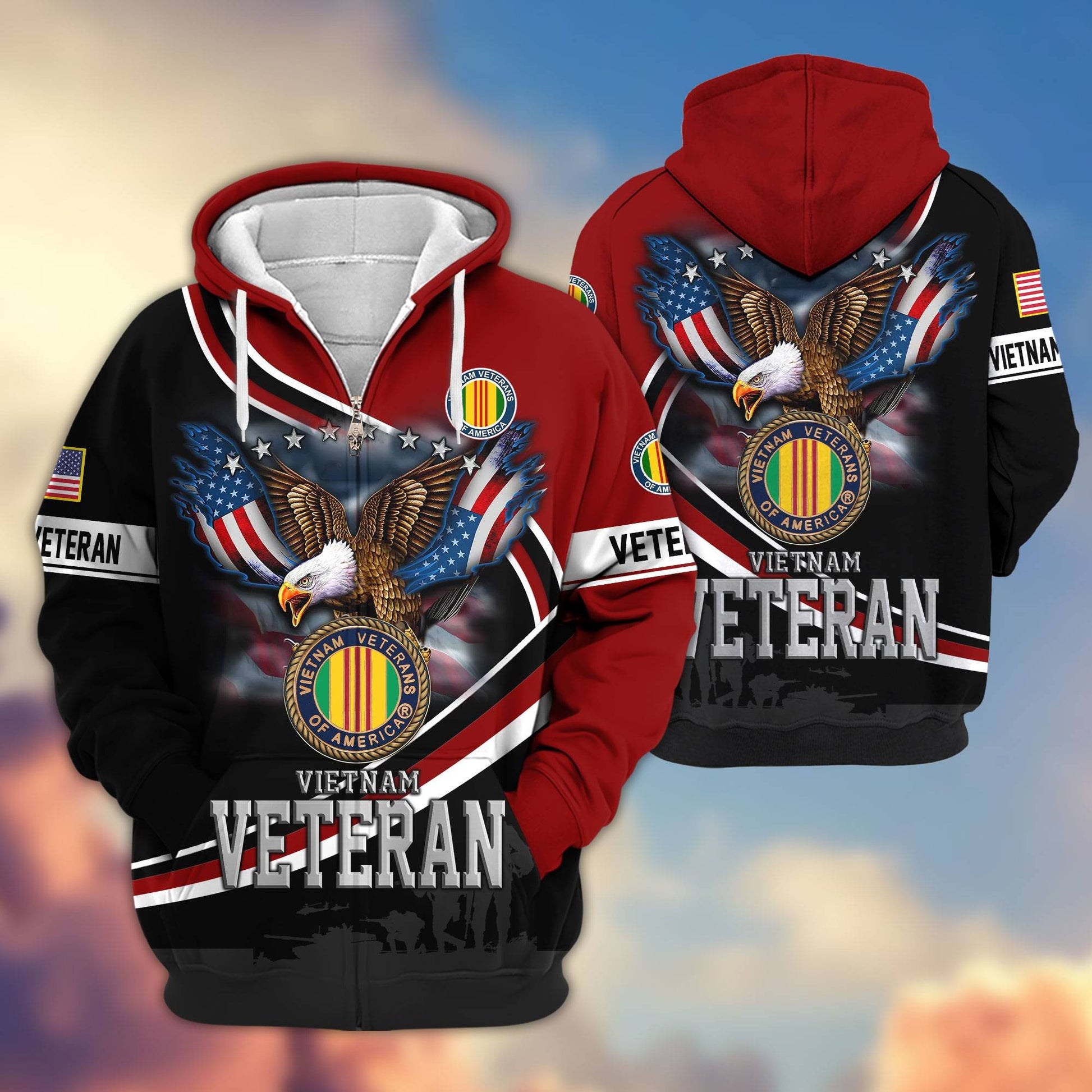 Premium US Veterans Zip Hoodie HG211012, Gifts For US Veterans, easychoo.com