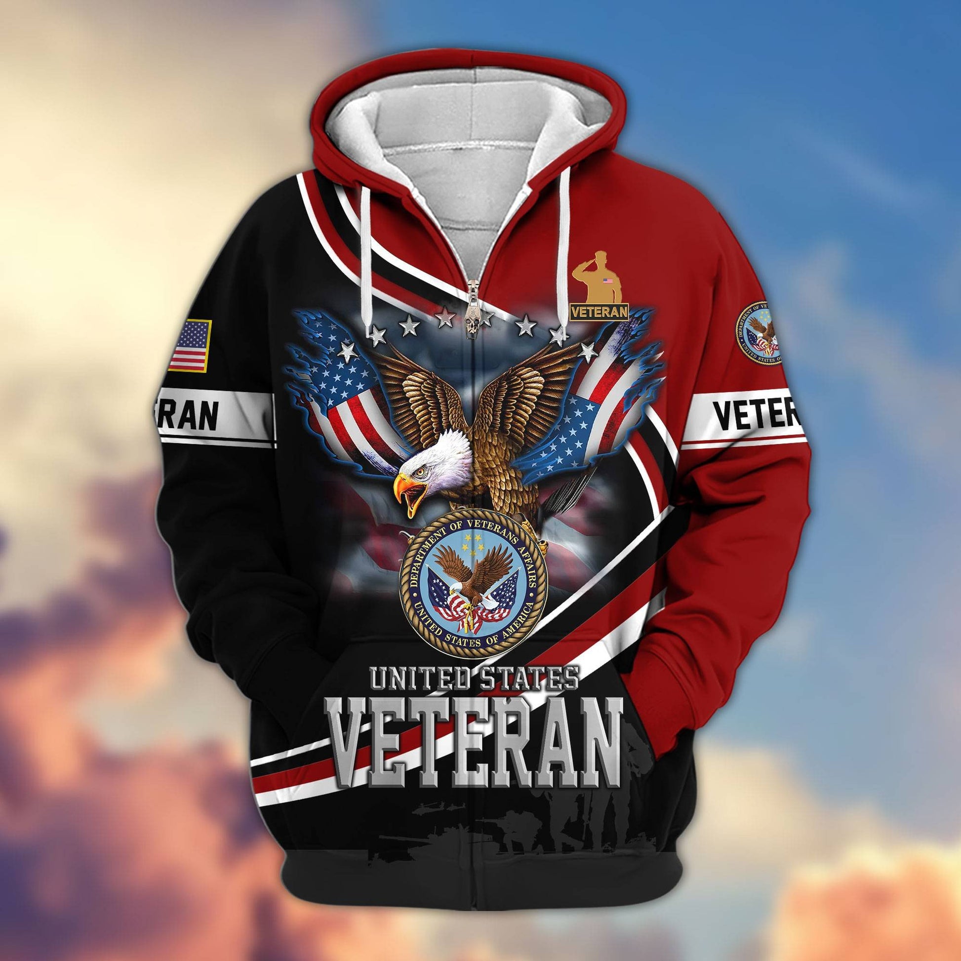 Premium US Veterans Zip Hoodie HG211012, Gifts For US Veterans, easychoo.com