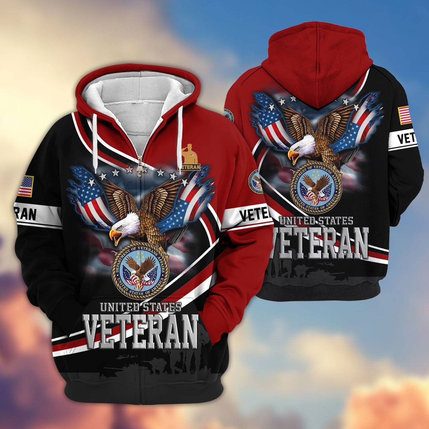 Premium US Veterans Zip Hoodie HG211012, Gifts For US Veterans, easychoo.com