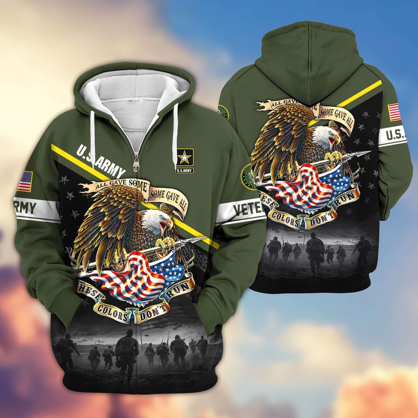 Premium US Veterans Zip Hoodie HG281013, Gifts For US Veterans, easychoo.com