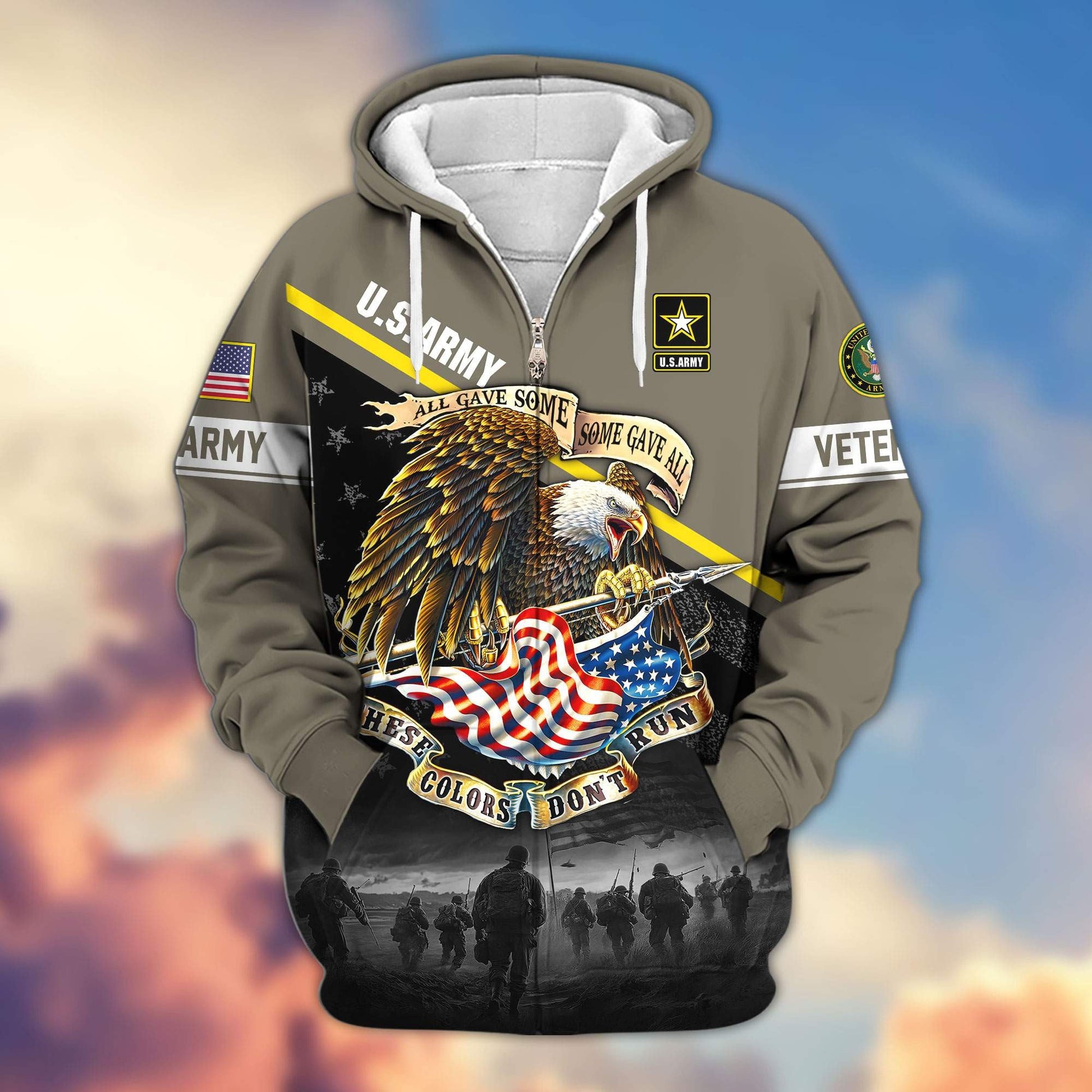 Premium US Veterans Zip Hoodie HG281013, Gifts For US Veterans, easychoo.com