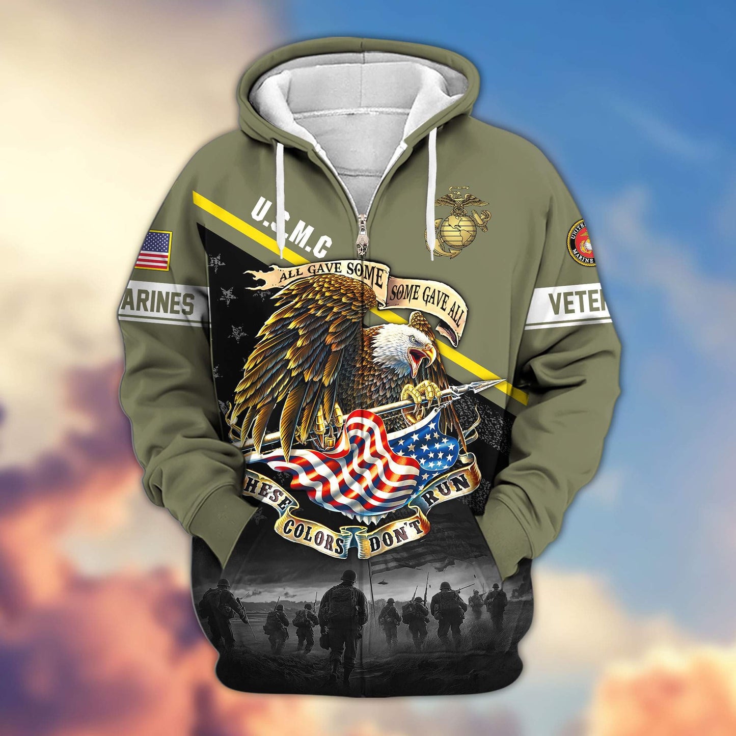 Premium US Veterans Zip Hoodie HG281013, Gifts For US Veterans, easychoo.com