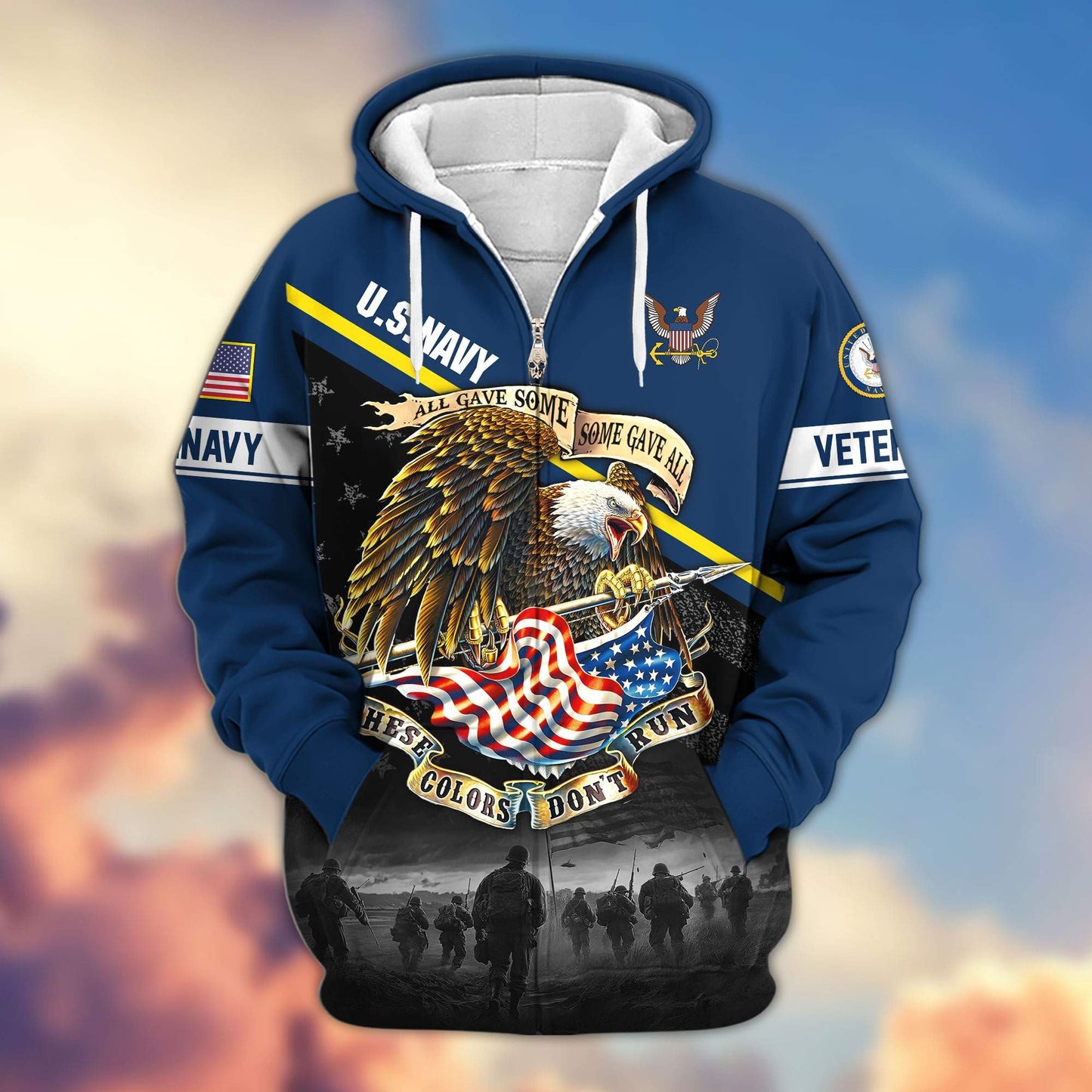 Premium US Veterans Zip Hoodie HG281013, Gifts For US Veterans, easychoo.com