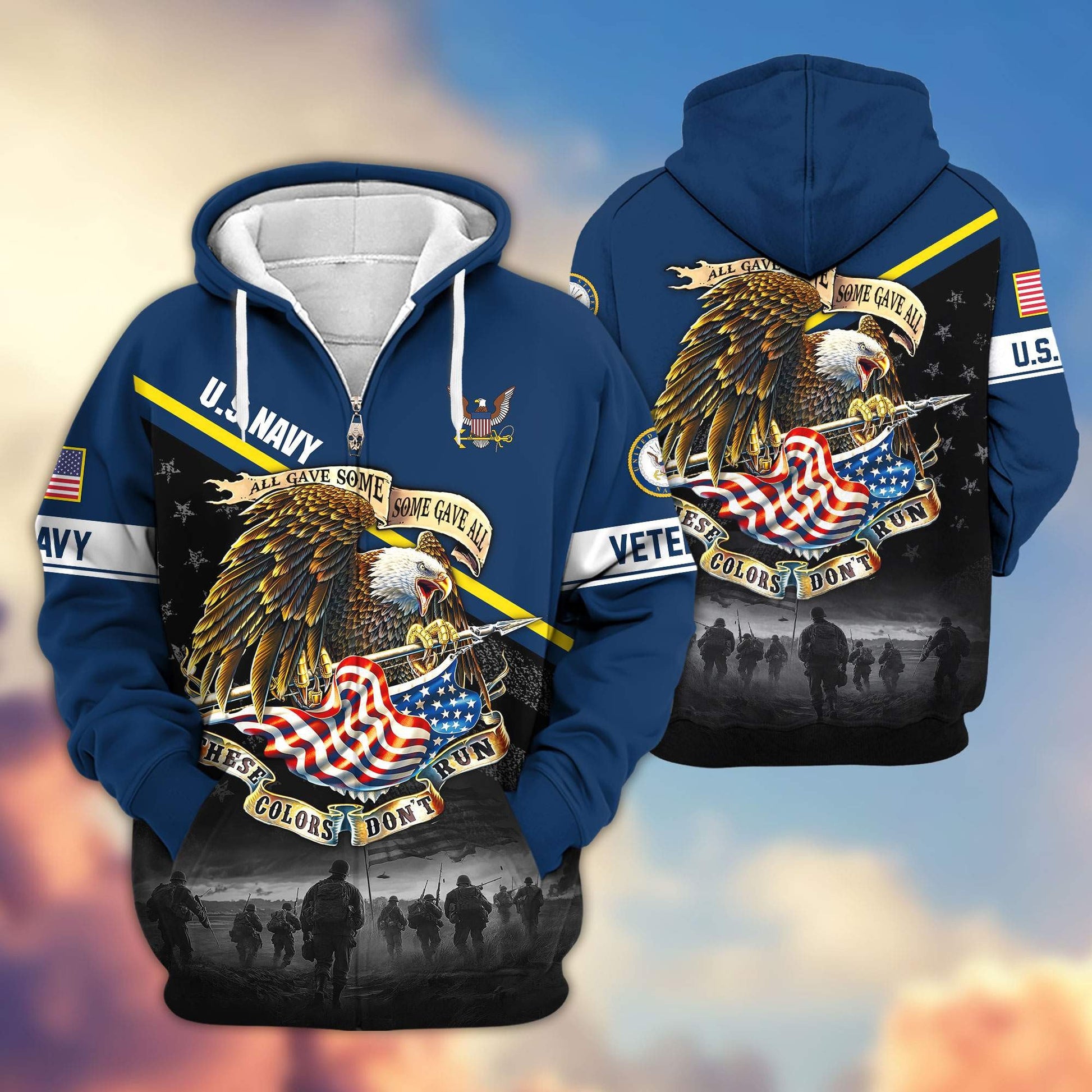 Premium US Veterans Zip Hoodie HG281013, Gifts For US Veterans, easychoo.com