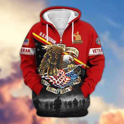 Premium US Veterans Zip Hoodie HG281013, Gifts For US Veterans, easychoo.com