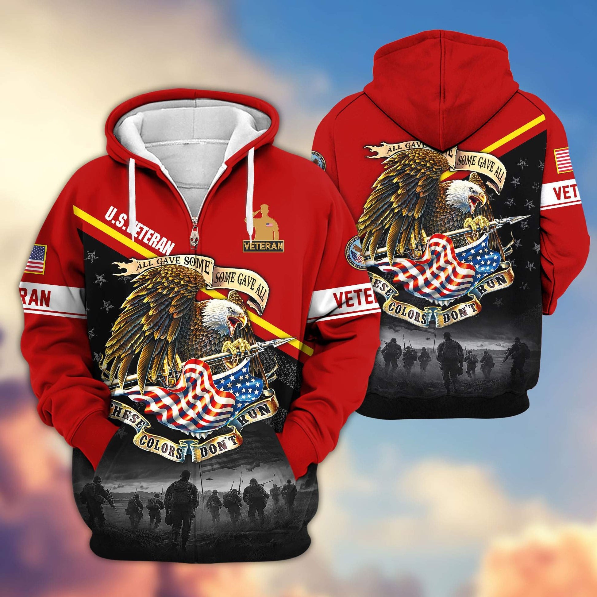 Premium US Veterans Zip Hoodie HG281013, Gifts For US Veterans, easychoo.com