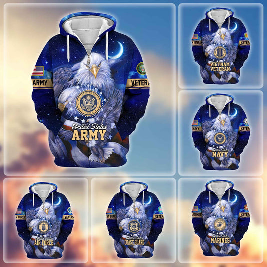 Premium US Veterans Zip Hoodie HG041112, Gifts For US Veterans, easychoo.com