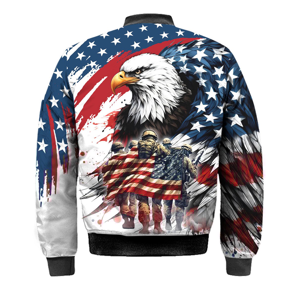 Zip Hoodie - Let Freedom Ring, Independence Day, Veterans Day , Gifts for veterans