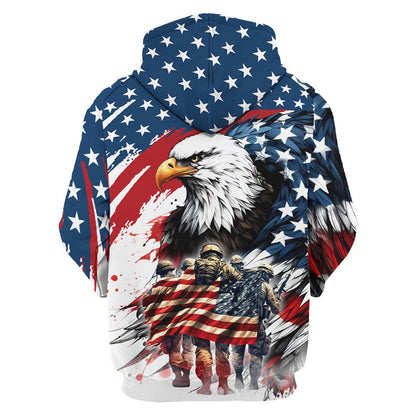 Zip Hoodie - Let Freedom Ring, Independence Day, Veterans Day , Gifts for veterans