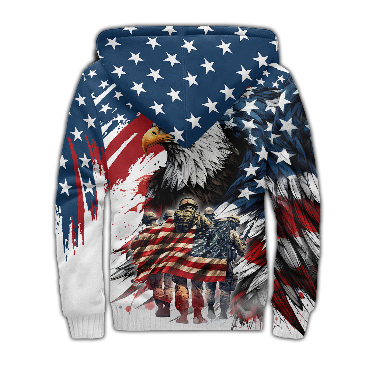 Zip Hoodie - Let Freedom Ring, Independence Day, Veterans Day , Gifts for veterans