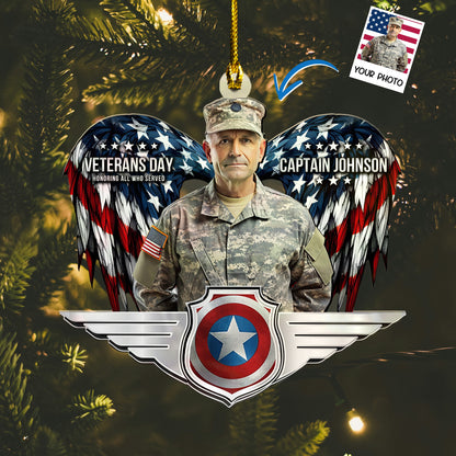 Christmas Gift For Soldier, Veteran Day - Personalized Acrylic Photo Ornament, easychoo.com