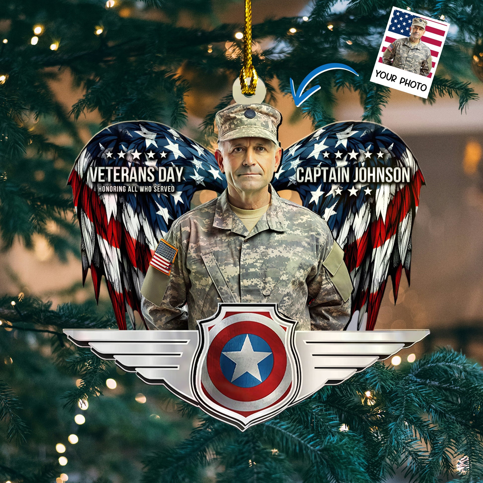Christmas Gift For Soldier, Veteran Day - Personalized Acrylic Photo Ornament, easychoo.com