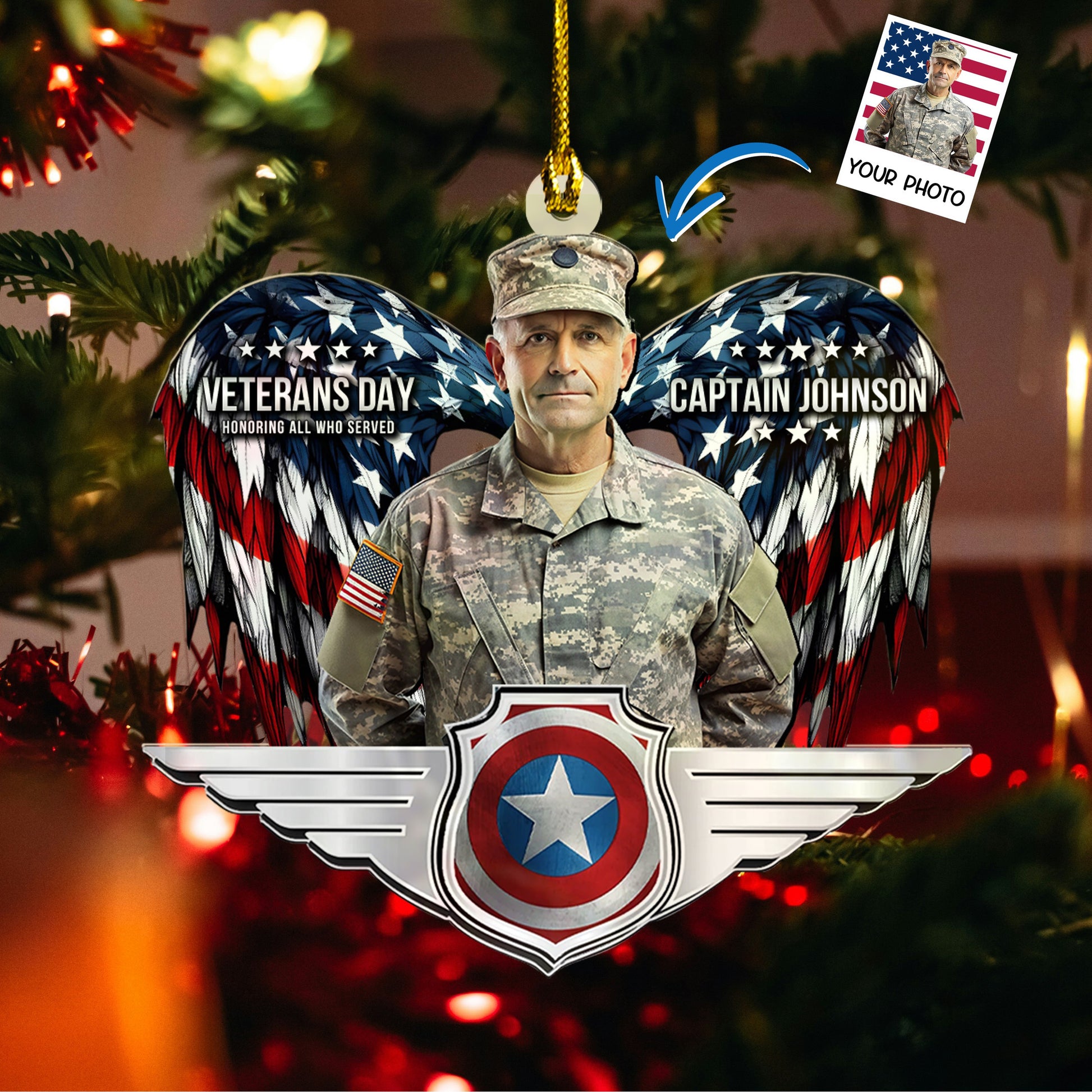 Christmas Gift For Soldier, Veteran Day - Personalized Acrylic Photo Ornament, easychoo.com