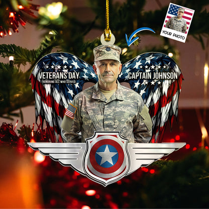 Christmas Gift For Soldier, Veteran Day - Personalized Acrylic Photo Ornament, easychoo.com
