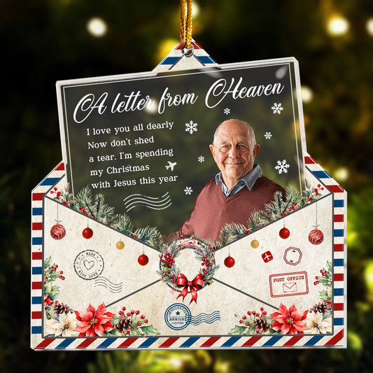 A Letter From Heaven Vintage Style - Personalized Acrylic Photo Ornament- Christmas Gift For Soldier, Veteran Day, easychoo.com