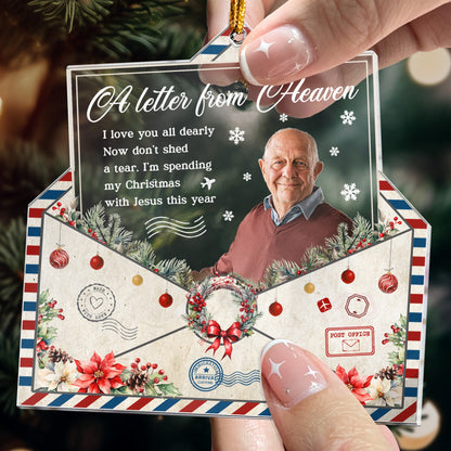 A Letter From Heaven Vintage Style - Personalized Acrylic Photo Ornament- Christmas Gift For Soldier, Veteran Day, easychoo.com