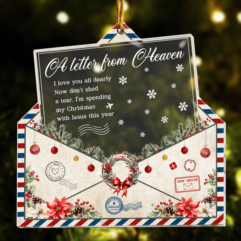 A Letter From Heaven Vintage Style - Personalized Acrylic Photo Ornament- Christmas Gift For Soldier, Veteran Day, easychoo.com