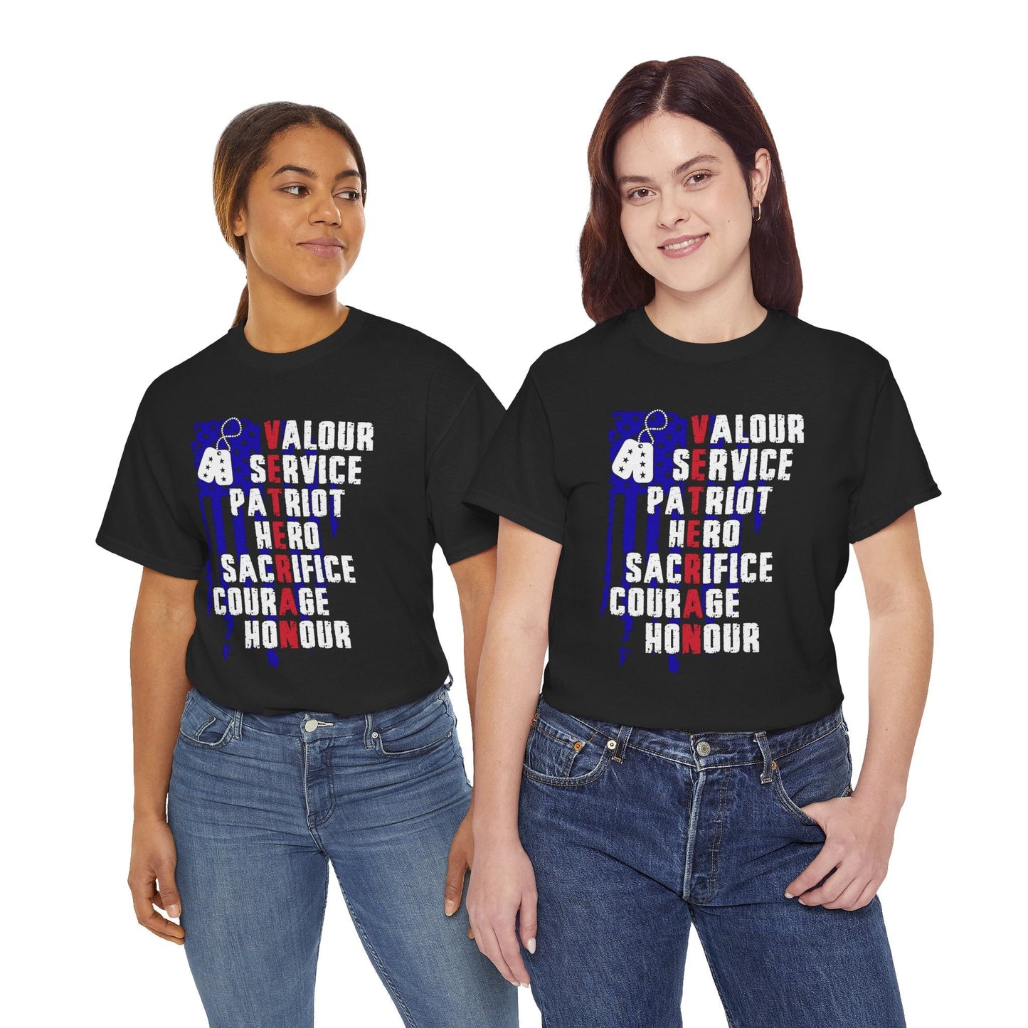 Valor Service - Veterans Day, Veterans US, Gifts for Veterans, Unisex Standard T-Shirt, easychoo.com