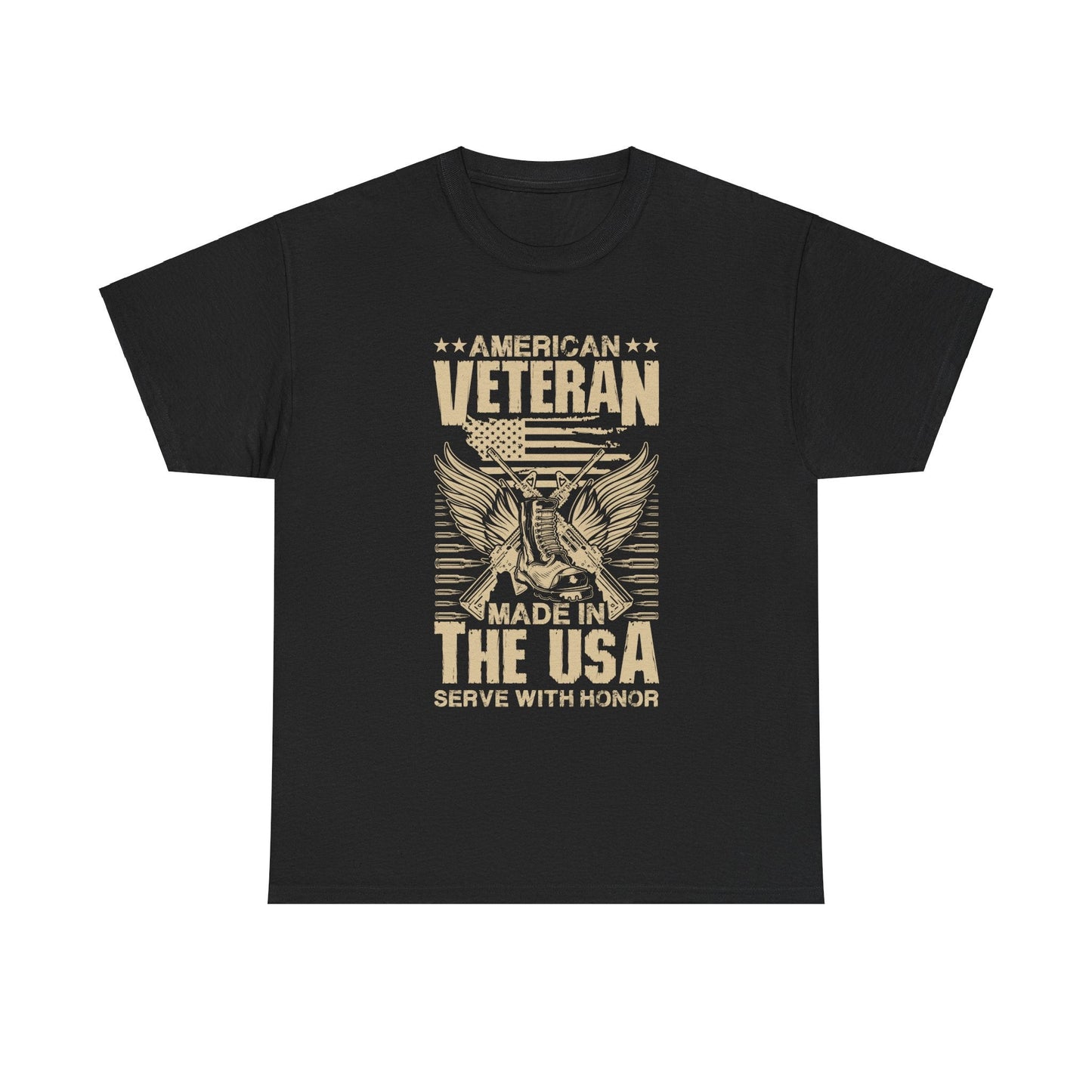 American Veteran Made In The USA Serve With Honor - Veterans Day, Veterans US, Gifts for Veterans, Unisex Standard T-Shirt, easychoo.com