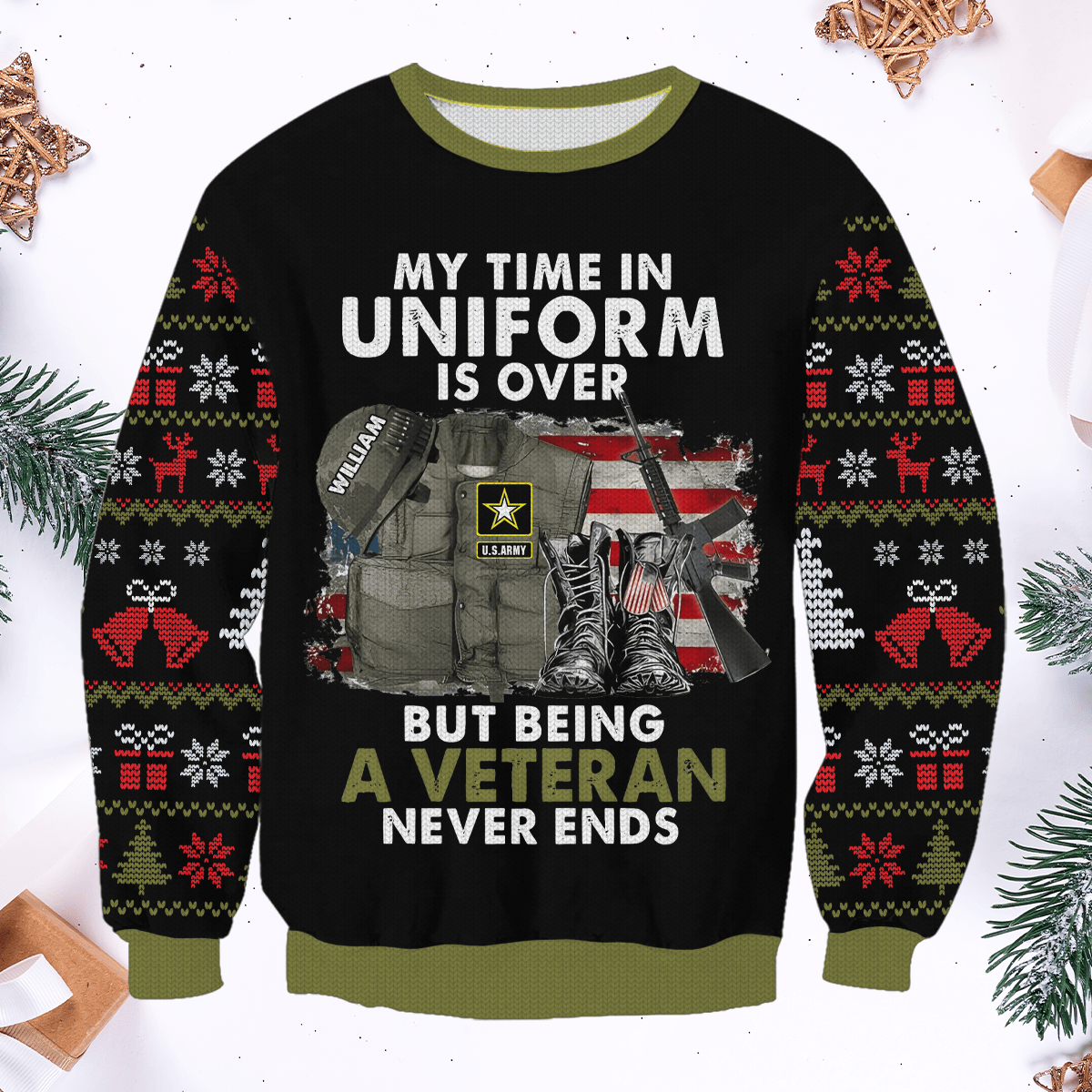 Being A Veteran Never Ends - Perfect gift for Veteran Custom Classic Ugly Sweater Veterans, easychoo.com