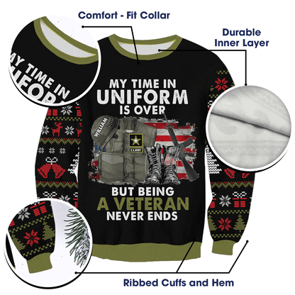 Being A Veteran Never Ends - Perfect gift for Veteran Custom Classic Ugly Sweater Veterans, easychoo.com