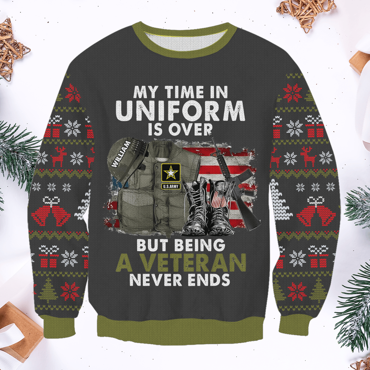 Being A Veteran Never Ends - Perfect gift for Veteran Custom Classic Ugly Sweater Veterans, easychoo.com