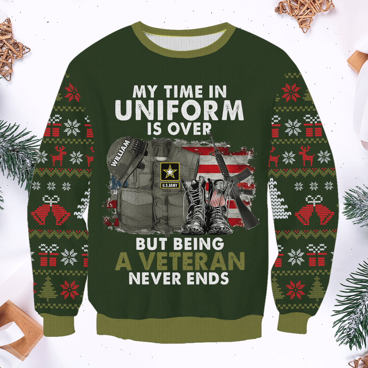 Being A Veteran Never Ends - Perfect gift for Veteran Custom Classic Ugly Sweater Veterans, easychoo.com