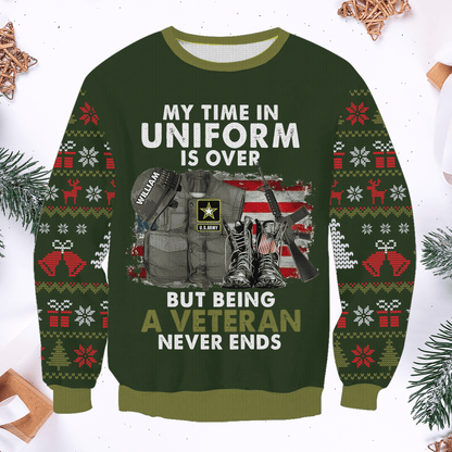 Being A Veteran Never Ends - Perfect gift for Veteran Custom Classic Ugly Sweater Veterans, easychoo.com