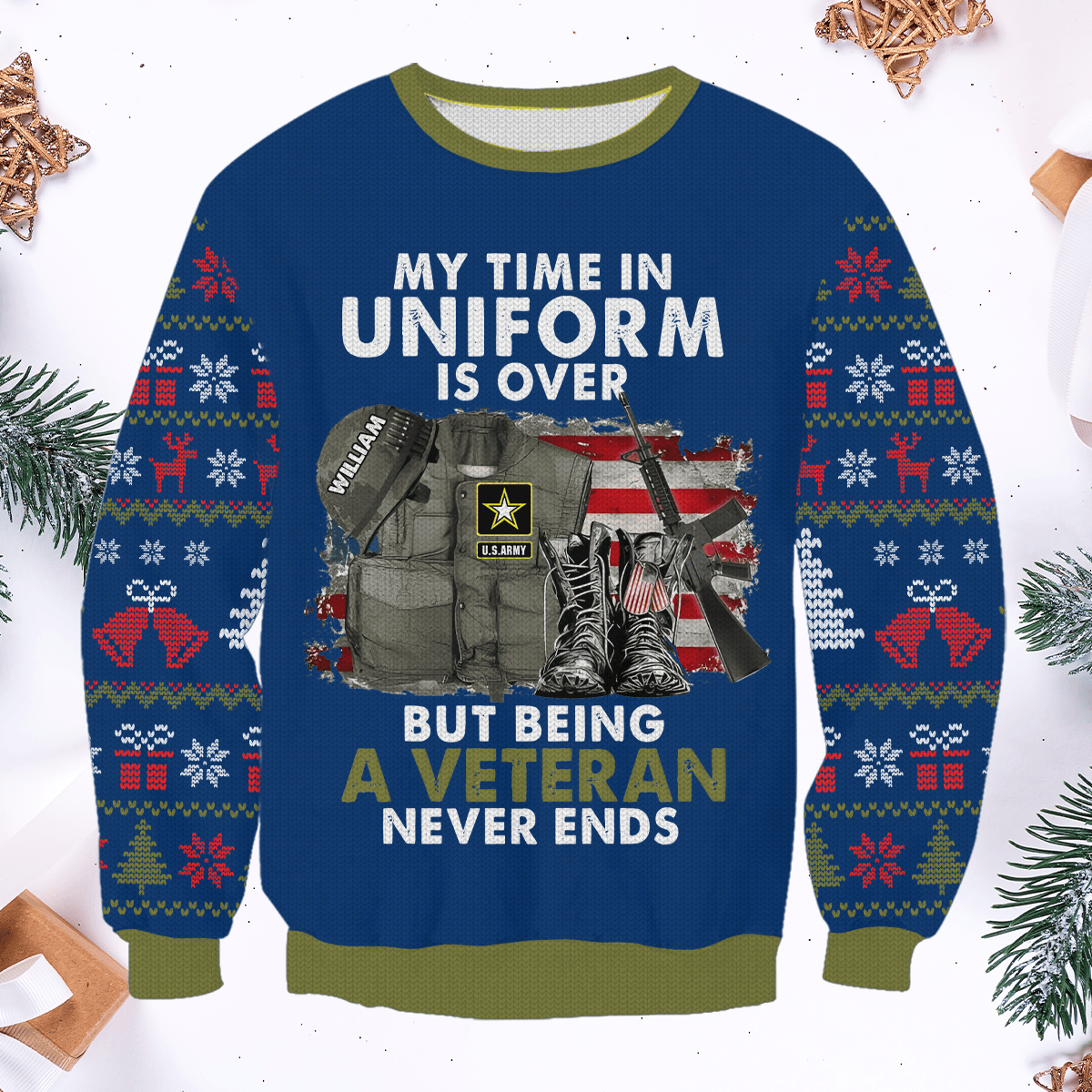 Being A Veteran Never Ends - Perfect gift for Veteran Custom Classic Ugly Sweater Veterans, easychoo.com