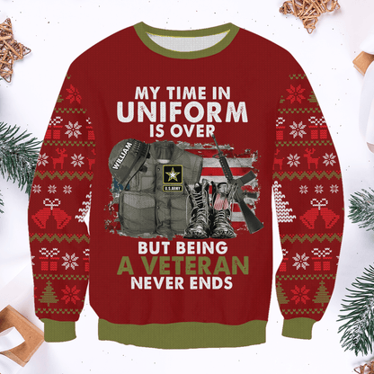 Being A Veteran Never Ends - Perfect gift for Veteran Custom Classic Ugly Sweater Veterans, easychoo.com