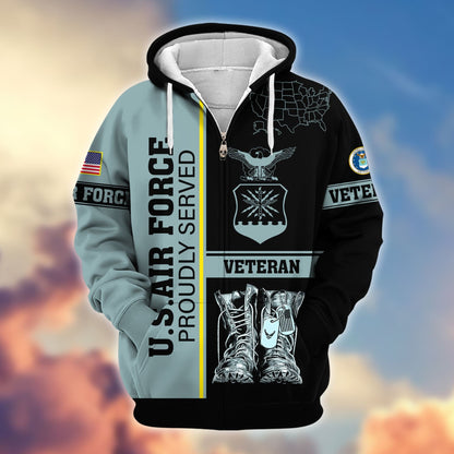 Premium US Veterans Zip Hoodie HF080111, Gifts For US Veterans Gifts On Father's Day, Armed Force Day, Independence Day, Veterans Day., easychoo.com