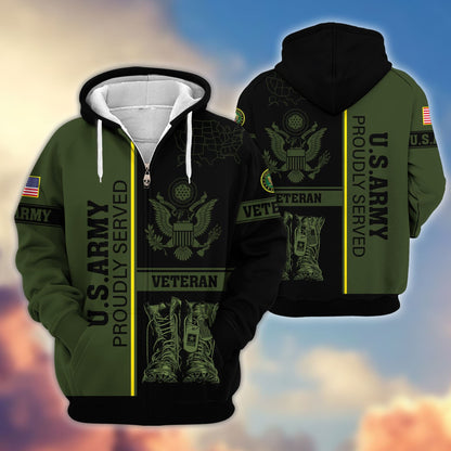 Premium US Veterans Zip Hoodie HF080111, Gifts For US Veterans Gifts On Father's Day, Armed Force Day, Independence Day, Veterans Day., easychoo.com
