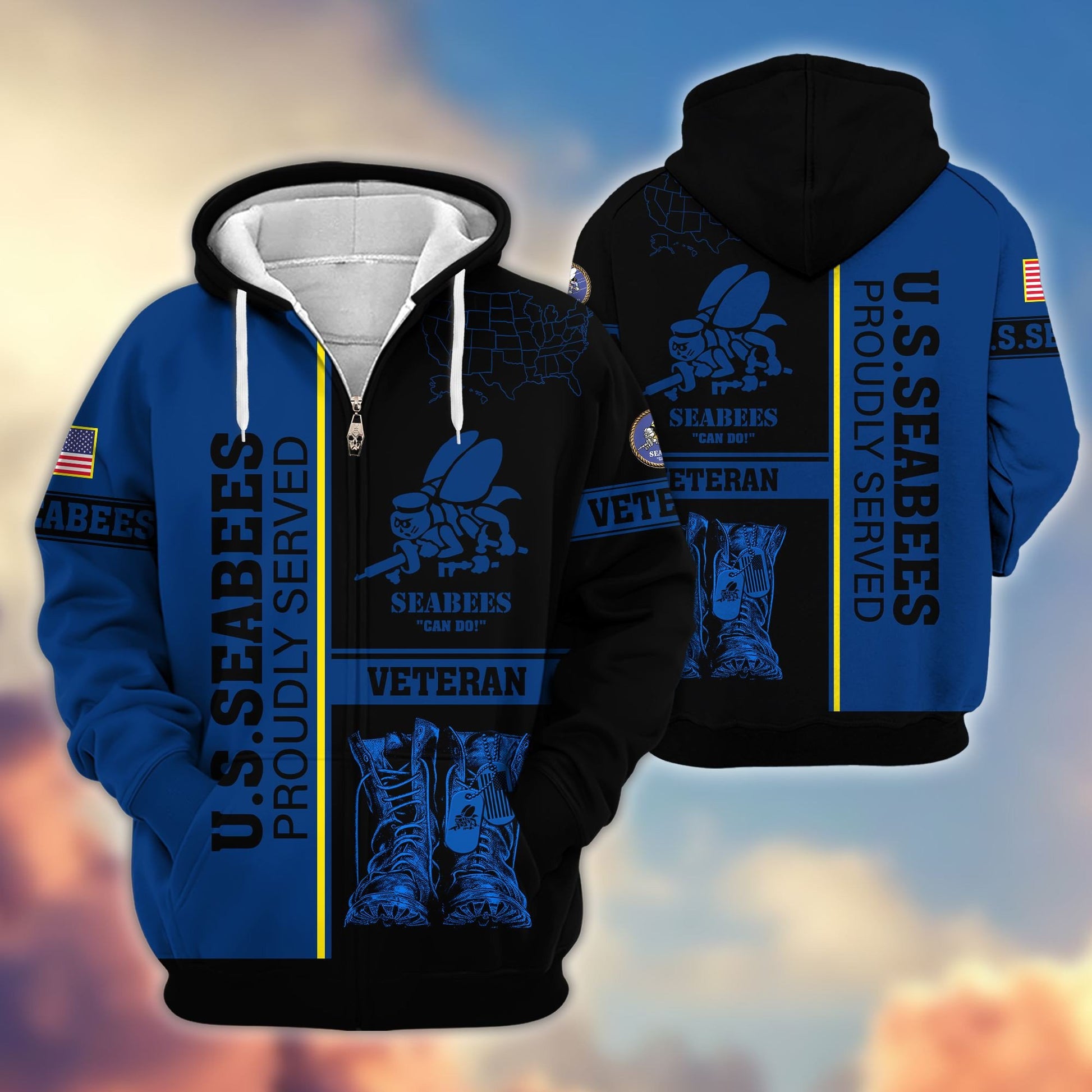Premium US Veterans Zip Hoodie HF080111, Gifts For US Veterans Gifts On Father's Day, Armed Force Day, Independence Day, Veterans Day., easychoo.com